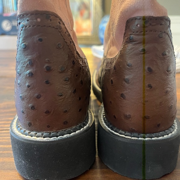 Pink and Brown Ladies Gypsy Western Boot w/ Ostrich Print (L9935) (worn once) - Picture 10 of 16